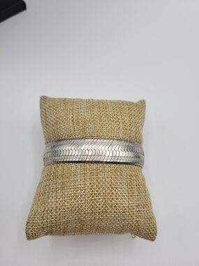 925 Italy Milor Sterling Wide Thick Herringbone Bracelet Size 6.5